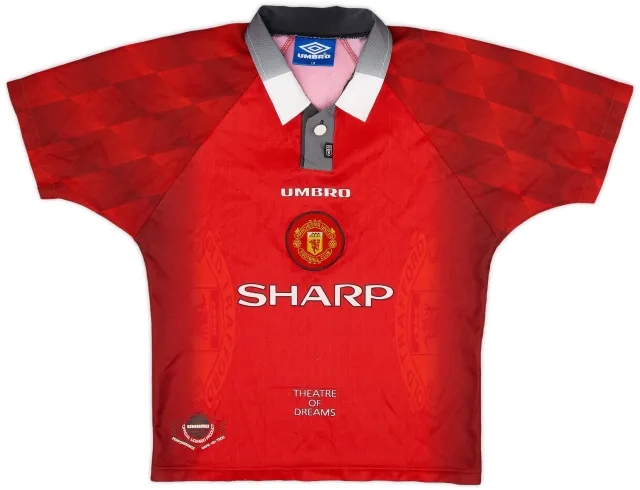 Umbro 1996-98 Manchester United Home Shirt - 8/10 - (L.Boys)