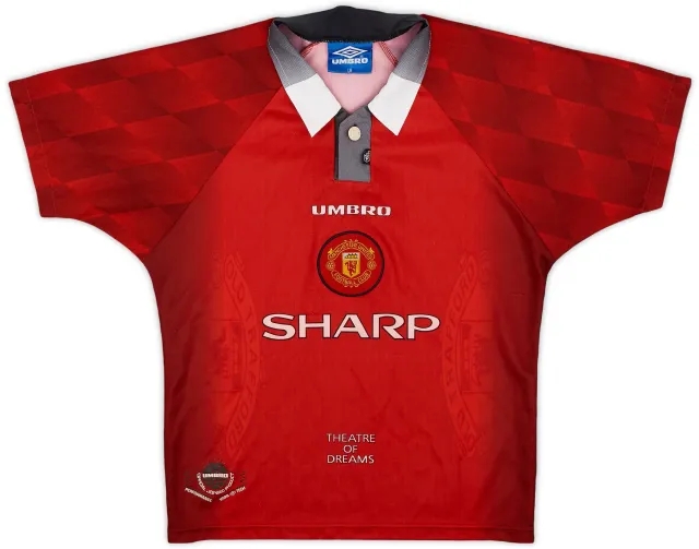 Umbro 1996-98 Manchester United Home Shirt - 8/10 - (L.Boys)