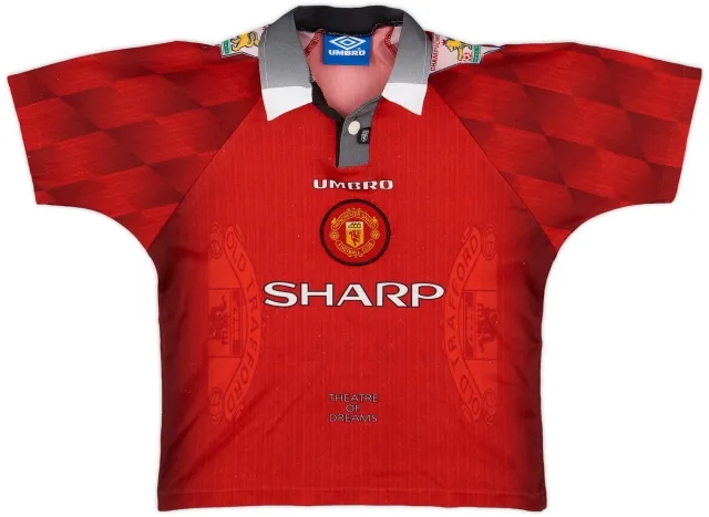 Umbro 1996-98 Manchester United Home Shirt - 6/10 - (XL.Boys)