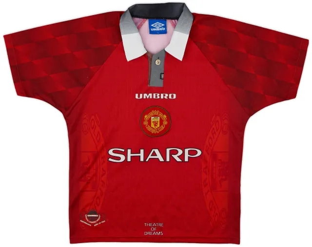 Umbro 1996-98 Manchester United Home Shirt - 8/10 - (Y)