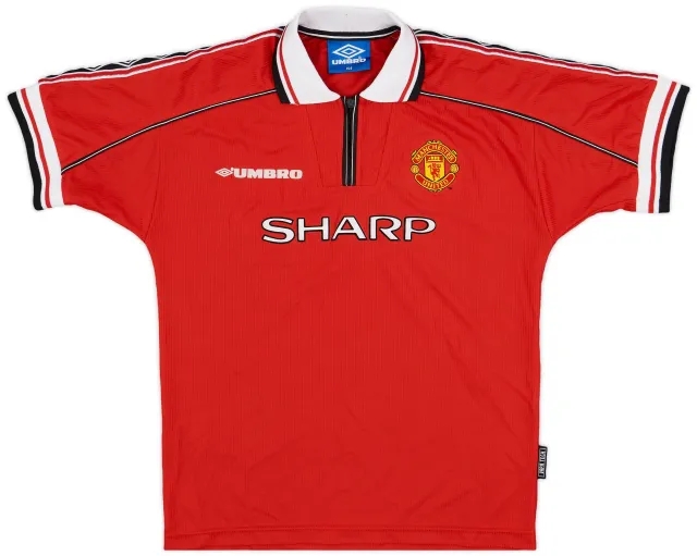 Umbro 1998-00 Manchester United Home Shirt - 8/10 - (L.Boys)