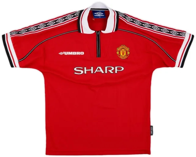 Umbro 1998-00 Manchester United Home Shirt - 8/10 - (L.Boys)