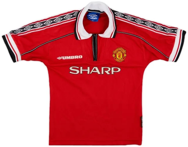 Umbro 1998-00 Manchester United Home Shirt - 8/10 - (S.Boys)