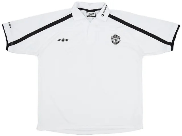 2001-02 Manchester United Umbro Polo Shirt - 8/10 - (XL)