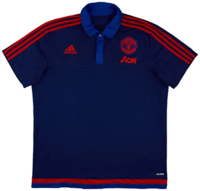 2015-16 Manchester United adidas Polo Shirt - 8/10 - (XL)