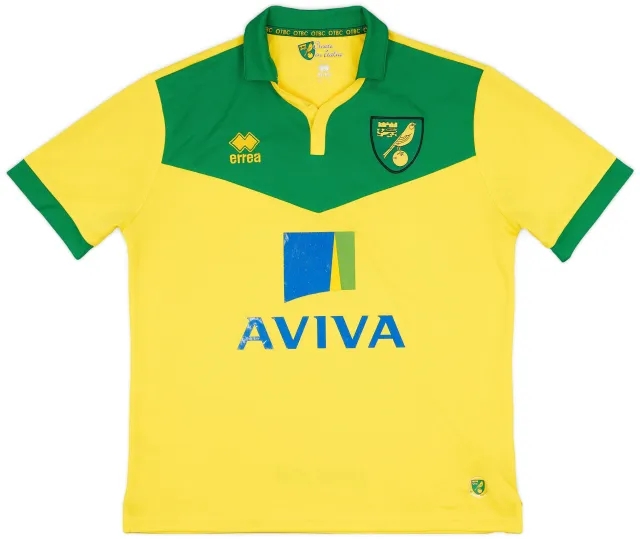 Errea 2014-15 Norwich Home Shirt - 6/10 - (L)