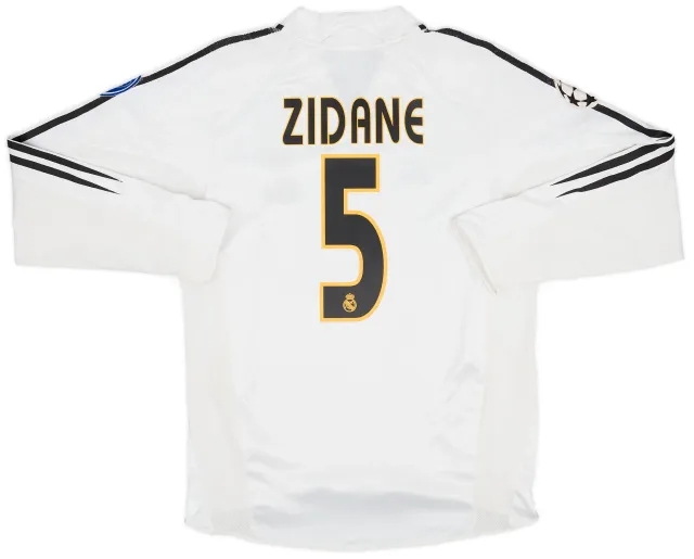 adidas 2004-05 Real Madrid Home L/S Shirt Zidane #5 - 6/10 - (S)