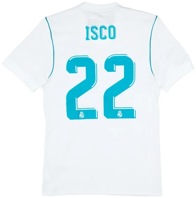 adidas 2017-18 Real Madrid Authentic Home Shirt Isco #22 (M)