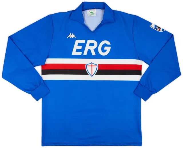 Kappa 1989-90 Sampdoria Home L/S Shirt - 8/10 - (XL)