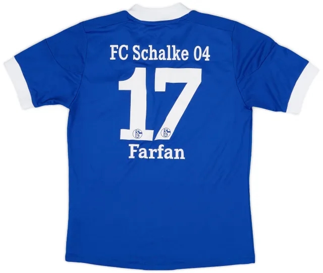adidas 2012-14 Schalke Home Shirt Farfan #17 - 7/10 - (M.Boys)