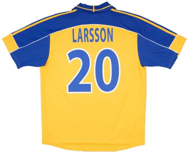 adidas 2000-02 Sweden Home Shirt Larsson #20 - 9/10 - (L)