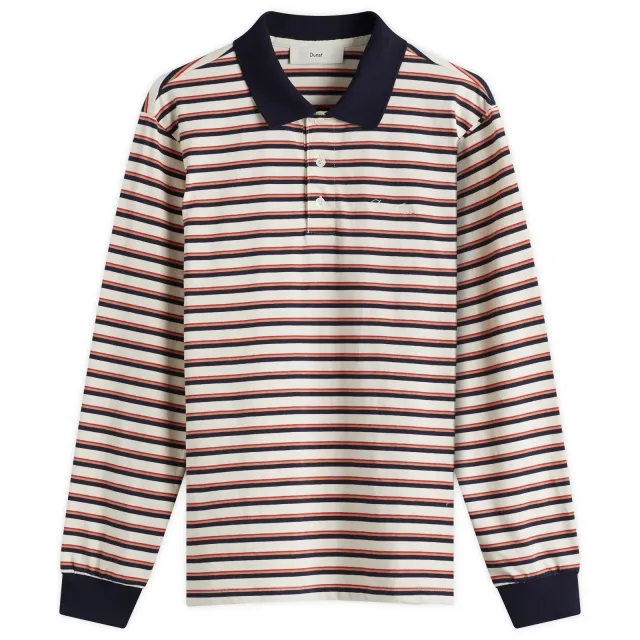 DUNST Women's Unisex Multi Stripe T-Shirt Navy Stripe
