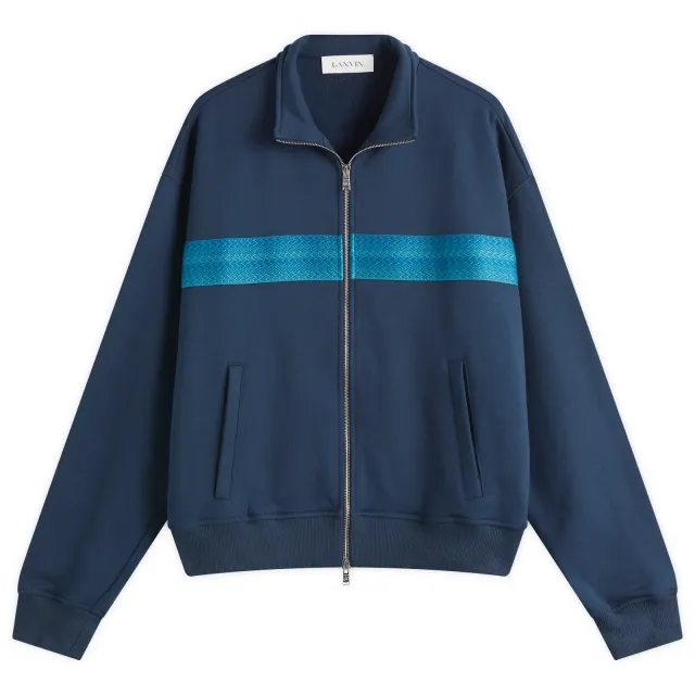 Lanvin Men's Curb Zipped Track Jacket Petrol Blue