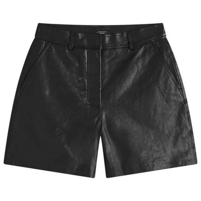Weekend by Max Mara Women's Virgola Leather Shorts Black