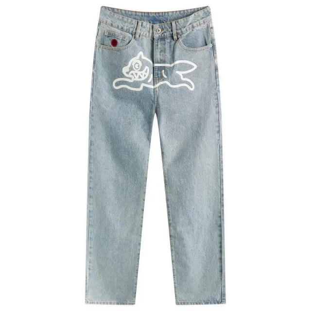 ICECREAM Men's Running Dog Denim Pant Heavy Wash Blue
