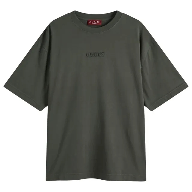 Gucci Men's Logo T-Shirt Dark Military/Mix