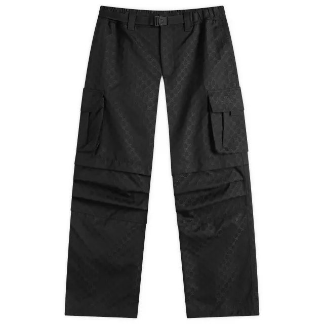 Gucci Men's Cotton Ripstop GG Military Pants Black