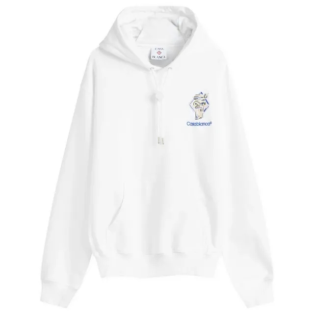 Casablanca Men's Diamon Collar Popover Hoodie White