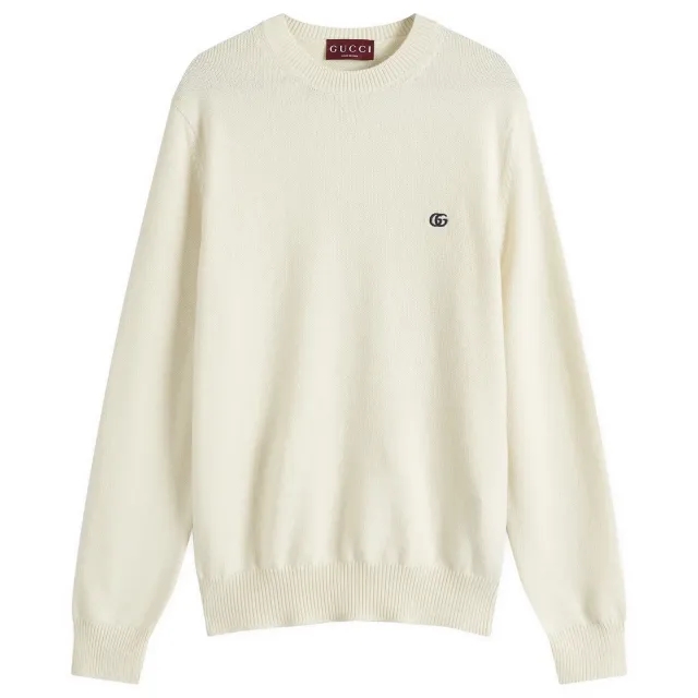 Gucci Men's Monogram Wool Cashmere Crew Knit White/Mix
