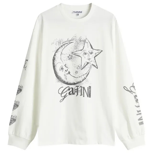 GANNI Women's Future Heavy Long Sleeve T-Shirt Egret