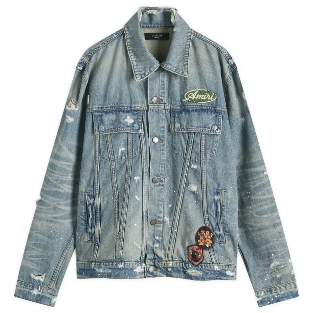 AMIRI Men's Vintage Pegasus Trucker Jacket Antique Indigo