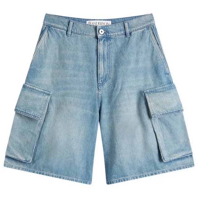 JW Anderson Men's Denim Cargo Shorts Light Blue