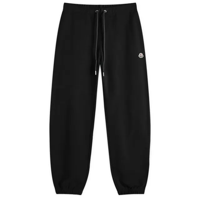 Moncler Men's Emerized Fleece Sweat Bottoms Black
