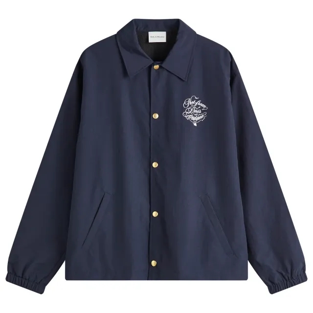 Drôle de Monsieur Men's Slogan Coach Jacket Navy