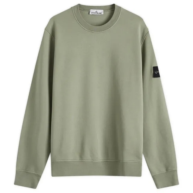Stone Island Men's Garment Dyed Crew Neck Sweatshirt Sage