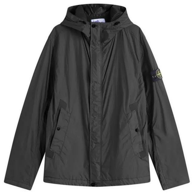 Stone Island Men's Crinkle Reps Hooded Jacket Black