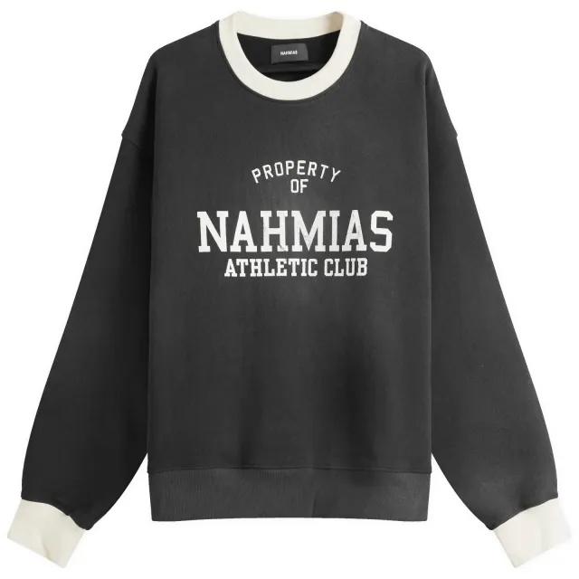 Nahmias Men's P.E. Crew Sweat Worn Black
