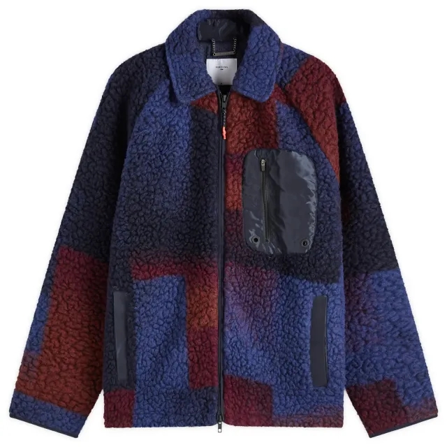 Percival Men's Anderson Tetris Fleece Jacket Navy
