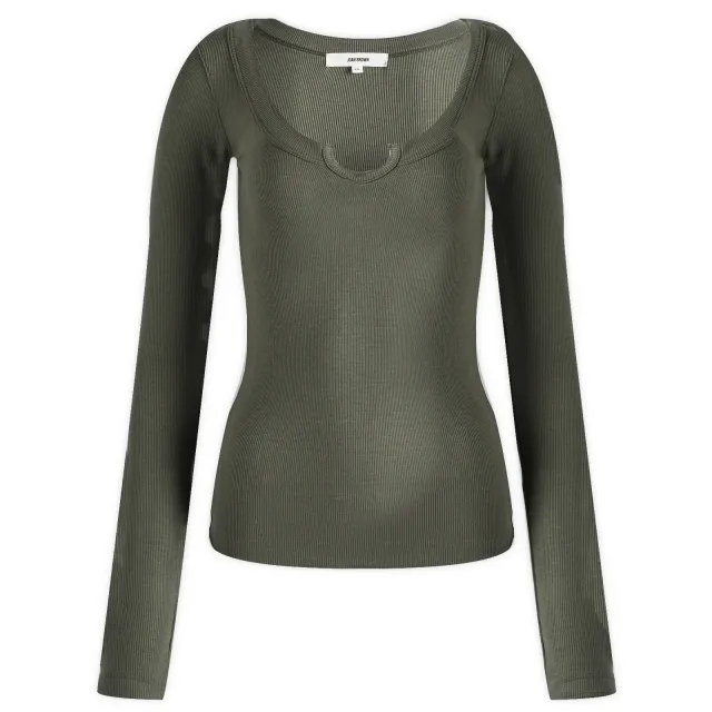 Joah Brown Women's Henley Long Sleeve Top Mineral