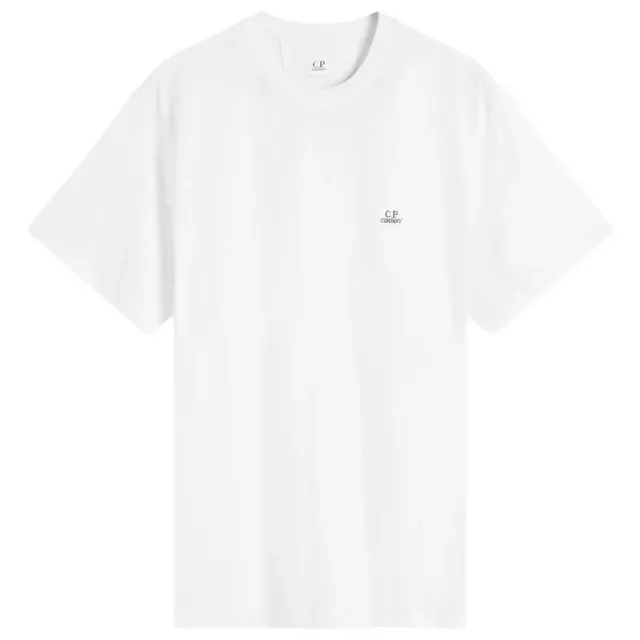 C.P. Company Men's 30/1 Logo Patch T-Shirt Gauze White