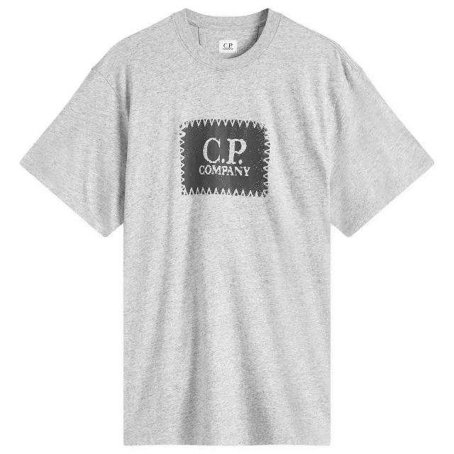 C.P. Company Men's 30/1 Logo Label T-Shirt Greystone Melange