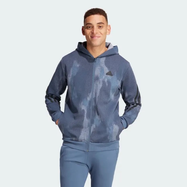Manchester United x adidas Future Icons Graphic Full Zip Hoodie Blue