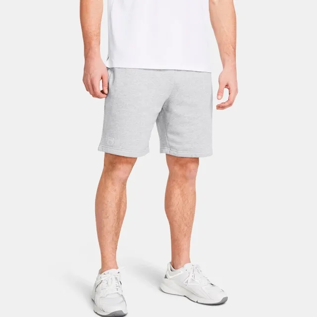 Men's  Under Armour  Rival Fleece Shorts Mod Gray Light Heather / White XS