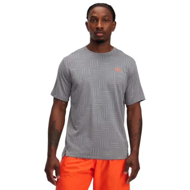 Men's Under Armour Tech Vent Geotessa T-Shirt in Grey