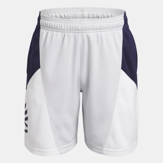 Under Armour Boys' Curry Splash Shorts Halo Gray / White / Midnight Navy YXS (48 - 50 in)