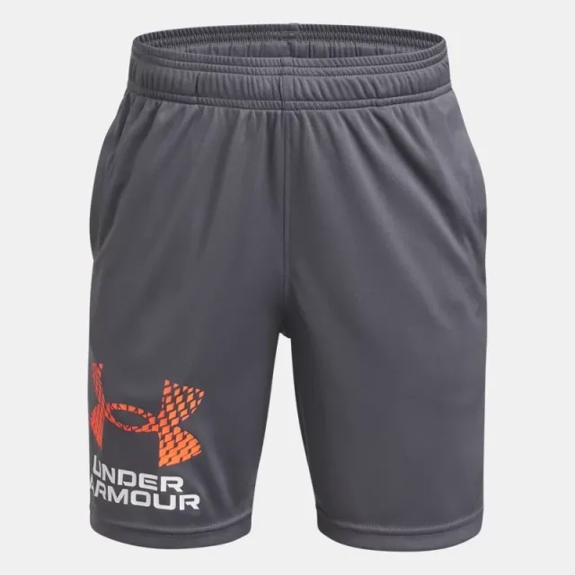 Boys'  Under Armour  Tech™ Logo Shorts Castlerock / White / Fire YXS (48 - 50 in)
