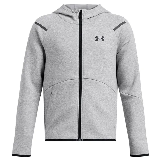 Boys'  Under Armour  Unstoppable Fleece Full-Zip Mod Gray Light Heather / Black YXS (48 - 50 in)