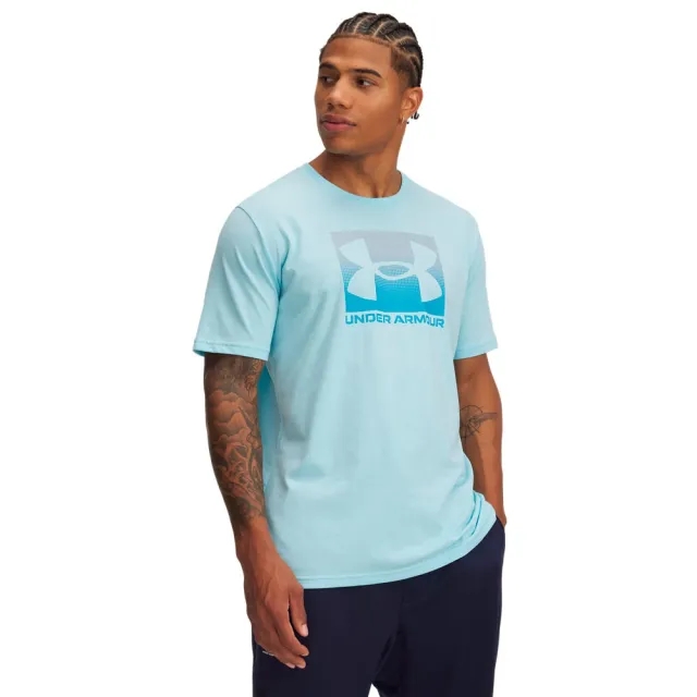 Under Armour Box Logo T-Shirt - Blue - Mens