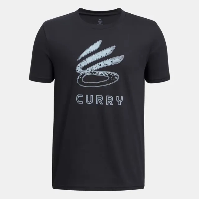 Under Armour Boys' Curry Logo T-Shirt Black / Stream YXL (63 - 67 in)