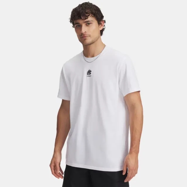 Under Armour Men's Curry Logo Heavyweight T-Shirt White / White XL