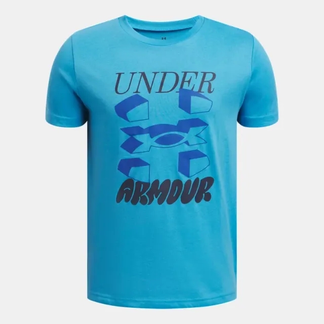 Boys'  Under Armour  Split Big Logo Short Sleeve Ether Blue / Midnight Navy YXS (48 - 50 in)