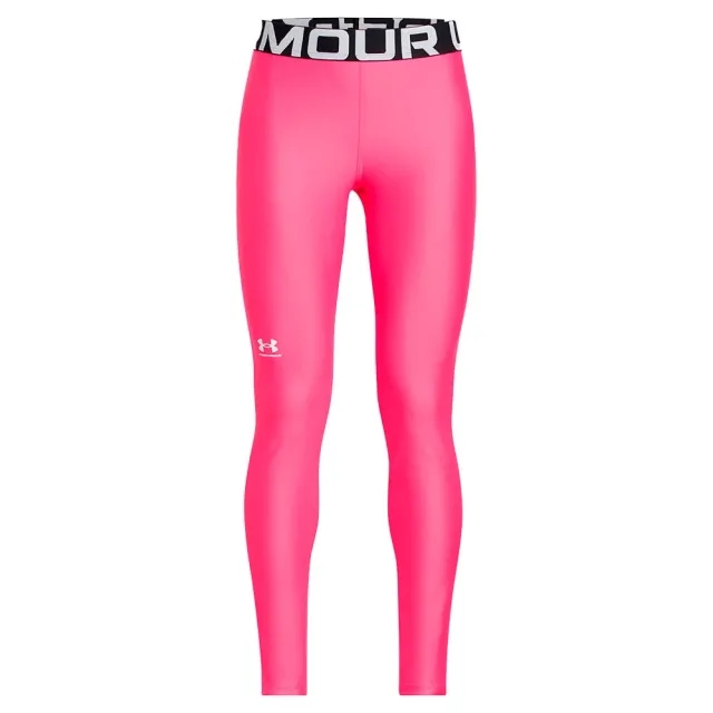 Under Armour Girls' HeatGear® Leggings Super Pink / White YXL (63 - 67 in)