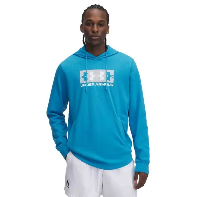 Men's  Under Armour  Rival Terry Logo Hoodie Ether Blue / Mod Gray / White XXL