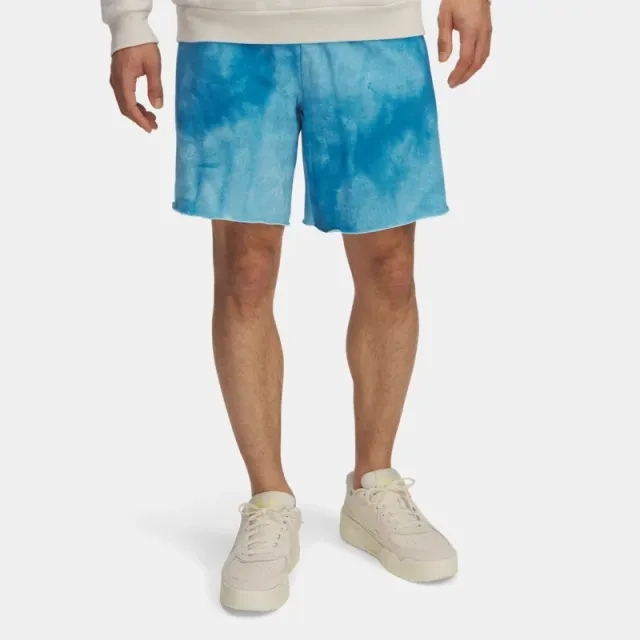 Men's  Under Armour  Rival Terry Printed 8 Shorts Ether Blue / Onyx White XL