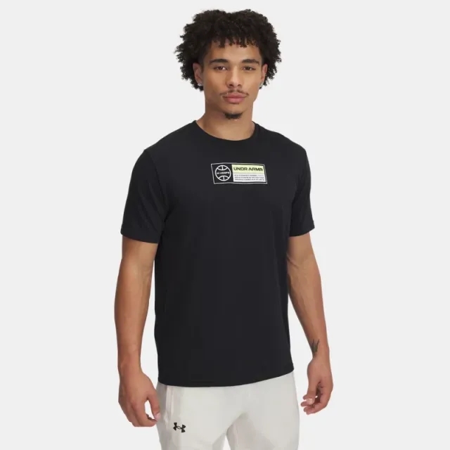 Men's  Under Armour  Hoops Short Sleeve Black / Sonic Yellow XXL