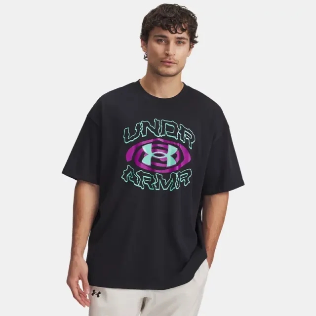 Men's  Under Armour  Heavyweight Hoops Hoopnotic Short Sleeve Black / Comet Green M